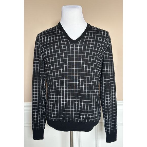 Ralph Lauren Purple Label Mens V-Neck Cashmere Black Sweater M IT NWT $1495 - Picture 1 of 8